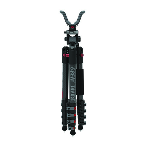 Der BOG™ Great Divide Western Tripod bietet stabile Carbonfaserbeine, eine kompatible Fluid Head für Arca Swiss und verstellbare Füße für besten Halt im Gelände.