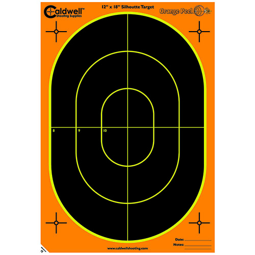 Mit den Caldwell Orange Peel® Zielen siehst du Treffer sofort dank der dual-color flake-off Technologie. Der orange Hintergrund erleichtert das Zielen, auch auf Distanz!