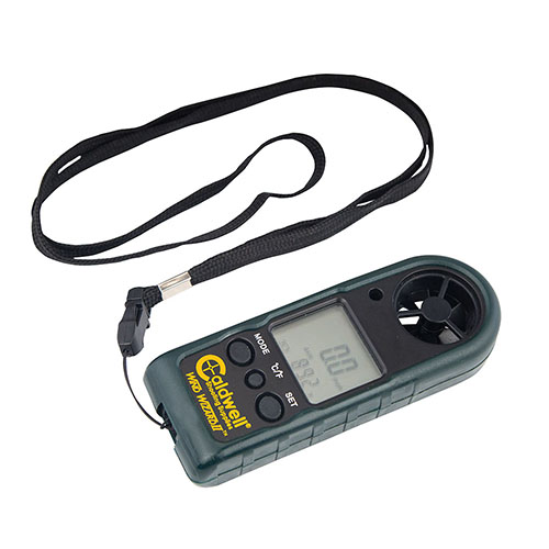 Der Caldwell® Wind Wizard II ist ein kompakter Windmesser, der Windgeschwindigkeit und Temperatur misst, perfekt für präzises Schießen bei wechselnden Bedingungen.