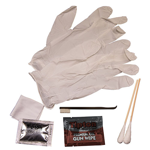 Das Tipton Handgun Field Cleaning Kit ist perfekt für alle Schützen. Es reinigt Kaliber von .380 bis .45 und ist kompakt für unerwartete Reinigungen.