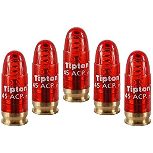 Die Tipton Snap Caps für 45 ACP sind ideal, um den Schlagbolzen zu schonen, die Abzugsbetätigung zu testen und die Spannungen der Hahnfedern beim Lagern zu lösen.