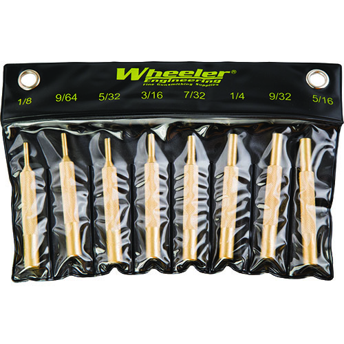 Das Wheeler Brass Punch Set enthält 8 verschiedene Größen (1/8