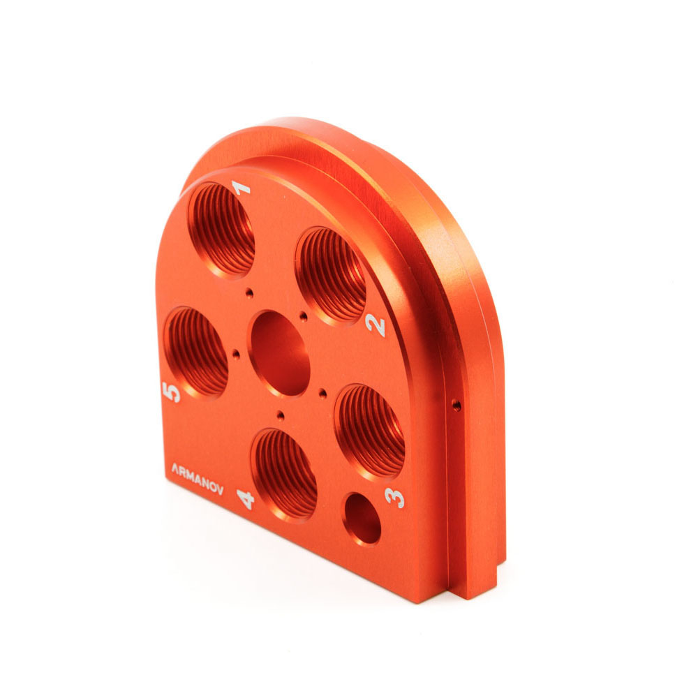 Der ARMANOV Dillon 650 Toolhead bietet Zero Play und Free-Float-Funktion, sorgt für präzise Ausrichtung der Hülsen und verbessert die Konsistenz deiner Munition.