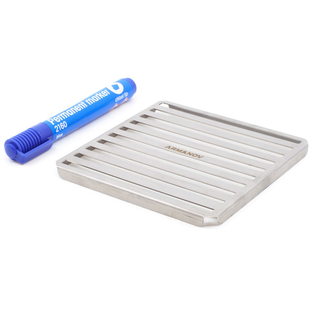 Mit dem ARMANOV Stencil für Brass Marking kannst du deine Munition einfach kennzeichnen, um die Nutzungshäufigkeit zu verfolgen und die Eigentümerschaft zu identifizieren.