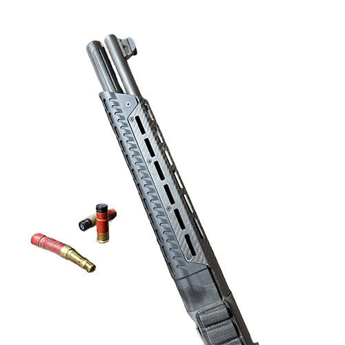 Der Beretta A300/1301 Handguard von CHISEL MACHINING bietet dir eine robuste Carbon Fiber Top Cover, die Leichtigkeit und Stabilität für dein Gewehr vereint.