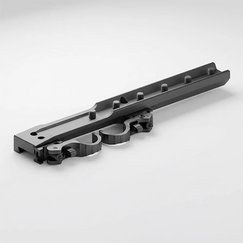 Die ERATAC-Bridge Mount für Pulsar NV bietet eine CNC-gefräste Konstruktion aus Flugzeug-Aluminium, eine matte schwarze Oberfläche und wahlweise QD-Schnellverschlüsse.