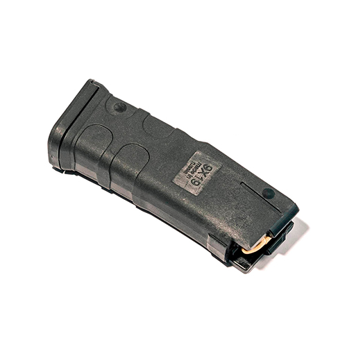 Das PUFGUN Saiga Magazin für 9mm Luger bietet Platz für 10 Patronen, hat eine rutschfeste Oberfläche und lässt sich einfach zur Reinigung zerlegen.