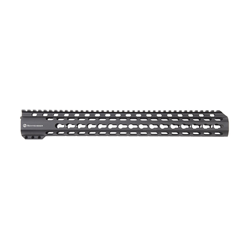 Der SCHMEISSER Handguard Free Float KeyMod bietet Stabilität, Präzision und elegantes Design, während die KeyMod-Schnittstellen vielseitige Zubehörmöglichkeiten bieten.