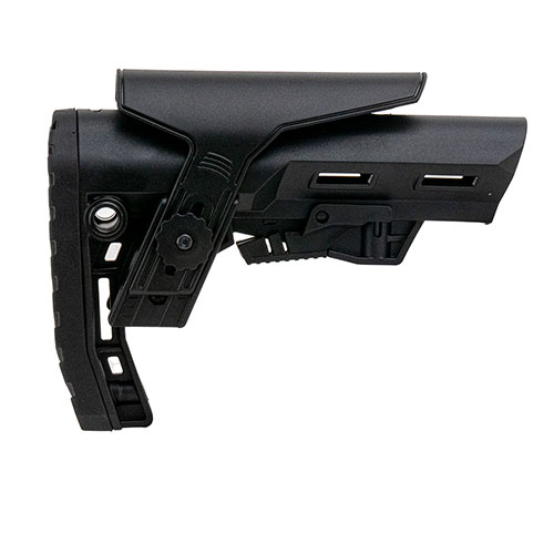 Der Scout AR-15 Mil-Spec Stock bietet ergonomischen Komfort, QD Sling-Montagen, geringes Gewicht, verbesserte Stabilität und Präzision für schnelles Zielen.