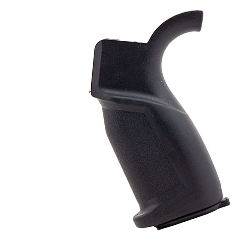 Der AR-15 Pistol Grip bietet eine robuste, gummierte Oberfläche, ein wasserdichtes Fach für Zubehör und eine ergonomische Form für optimalen Komfort und Kontrolle.