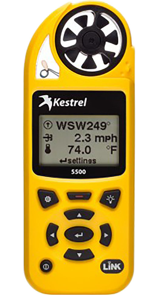 Der Kestrel 5500 Wettermesser bietet präzise Messungen, ist robust und wasserdicht, verfügt über ein großes Display und ermöglicht Datenübertragung via LiNK.