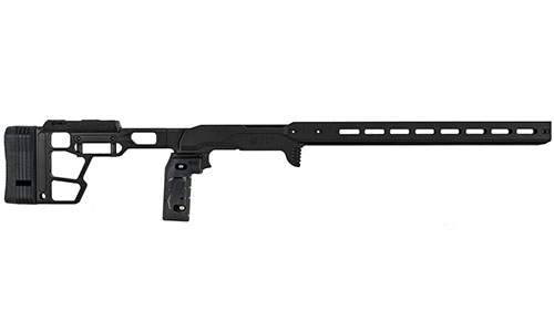 Das MDT ACC Premier GEN2 Chassis bietet maximale Stabilität, anpassbare Ergonomie und eine einfache Installation für präzises Schießen bei Wettbewerben.