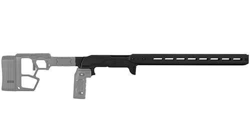 Das MDT ACC Premier GEN2 Chassis bietet eine stabile Plattform mit 15" Forend, ARCA-Schiene für Zubehör und einfache Installation ohne Gunsmith.