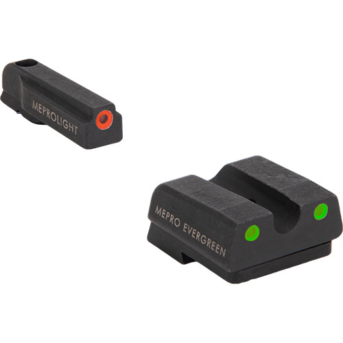 Das MEPRO EVERGREEN Pistol Set bietet superhelle LED-beleuchtete Visierungen für perfekte Zielerfassung bei Tag und Nacht und eine zuverlässige Betriebsdauer von 5 Jahren.