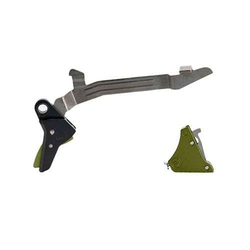 Das Timney Ultimate Builder's Kit für Glock Gen 3-4 bietet einen verbesserten Alpha Competition Trigger mit einem Abzugsgewicht von 2,5-3 lbs für mehr Präzision und Zuverlässigkeit.