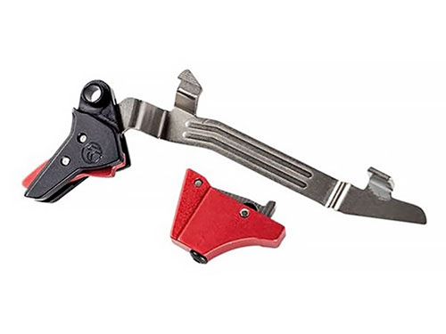 Der Timney Alpha Competition Trigger für Glock Gen 5 bietet einen 3-Pfund Abzug, herausragende Zuverlässigkeit und extrem geringe Reibung ohne Wartung.