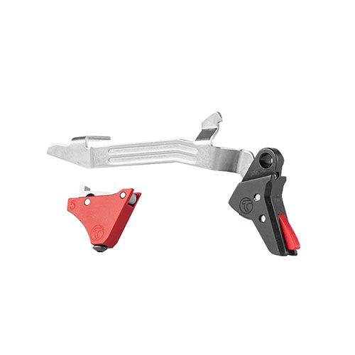 Der Timney Alpha Competition Trigger für Glock Gen 5 bietet einen 3lb Pull, einfache Installation, extrem niedrigen Reibungswiderstand und höchste Zuverlässigkeit.