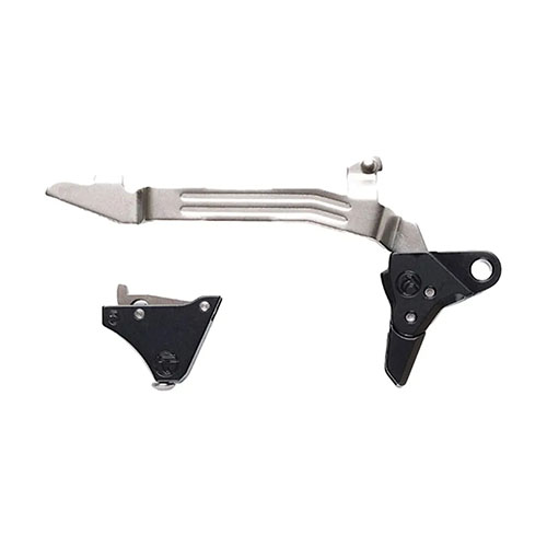 Erlebe mit dem TIMNEY GLOCK PIVOT SAFETY TRIGGER eine verbesserte Abzugsqualität bei nur 3 lb, ganz einfach im Drop-in Design ohne Modifikationen.