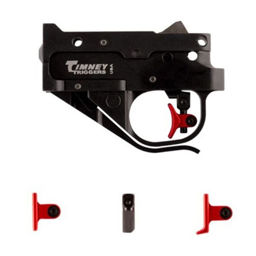 Der RUGER 1022 2 Stage Trigger von TIMNEY bietet ein schwarzes Gehäuse, einen kurzen Magazinrelease und einen werkseitig eingestellten Abzug für präzises Schießen.