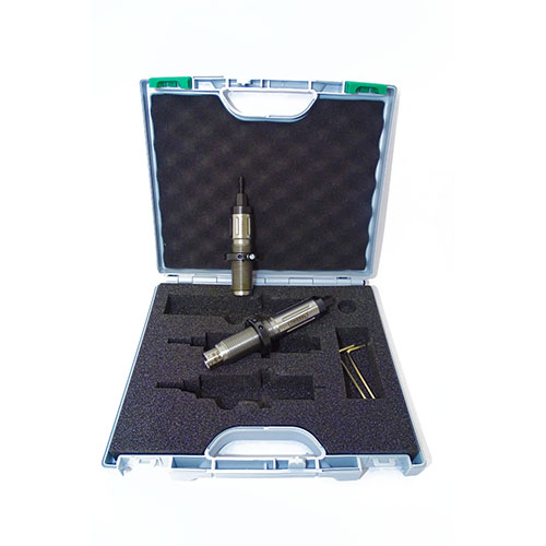 .308 Winchester Die Set der Allgäu Serie bietet dir eine hochwertige Full Sizing Die und Bench Rest Seater in einem Premium Case – ideal für präzises Nachladen!