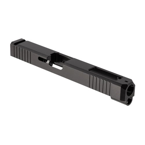 Der Brownells Iron Sight Slide für die Glock 34 besteht aus hitzebehandeltem Edelstahl, bietet eine schwarze Nitride-Beschichtung und hat eine leichte Bauweise für bessere Handhabung.