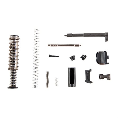 Das Brownells Slide Parts Kit für Glock 43/43X/48 enthält alle Teile, um deine Slide wieder in Top-Zustand zu bringen – perfekt für Passform und Funktion!