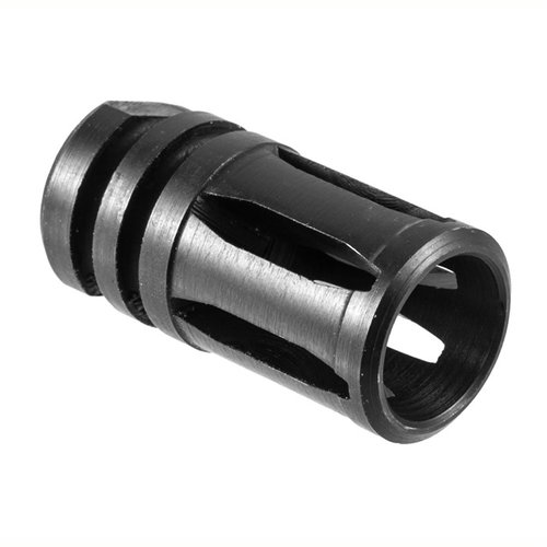 Der AR-15 A1 Flash Hider ist aus 4140 Stahl gefertigt, hat ein schwarzes Oxidfinish und 1/2-28 Gewinde – perfekt für eine optimale Mündungsblitzreduzierung.
