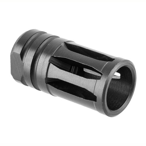 Der AR-15 A2 Flash Hider ist aus 4140 Stahl gefertigt, hat 5/8-24 Gewinde und eine schwarze Oxidbeschichtung für optimale Haltbarkeit und Leistung.