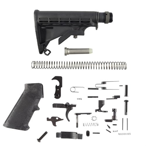 Das AR-15 GI Lower Parts Kit von Brownells enthält alles, was du für den Zusammenbau deines AR-15 benötigst, inklusive einem verstellbaren Schaft für optimalen Komfort.