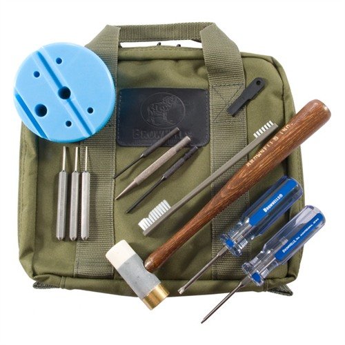 Das Brownells Pistol Field Pack für Smith & Wesson M&P bietet hochwertige Werkzeuge in einem kompakten, robusten und organisierten Paket für die Wartung deiner Pistole.