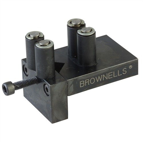 Mit dem SCREW SLOT FIXTURE von BROWNELLS schneidest du präzise Schraubenschlitze in die Mitte des Kopfes und sorgst für einen professionellen Look.