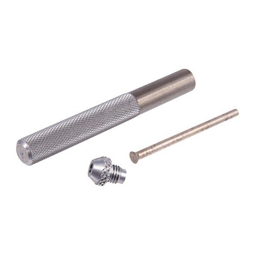 Mit dem Brownells Replaceable Pin Punch Kit kannst du einfach die meisten ausländischen Feuerwaffen wie Springfield XD/XDM, Beretta und Sig Sauer zerlegen. Der 3mm Punch aus gehärtetem Stahl sorgt für Langlebigkeit und Präzision.