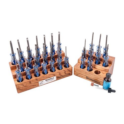 Entdecke das FIXED-BLADE SCREWDRIVER MASTER SET von BROWNELLS – präzise, langlebige Schraubendreher mit optimalem Griff und einem eleganten Präsentationsblock.