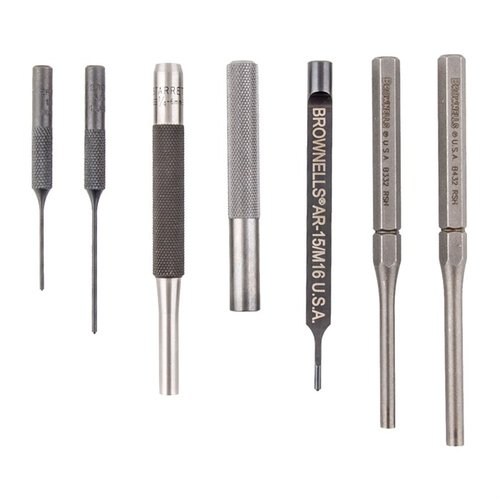 Mit dem AR-15 LOWER PUNCH SET von BROWNELLS kannst du Pins sicher entfernen, ohne die Oberfläche deiner Waffe zu beschädigen – ideal für die Montage und Demontage!