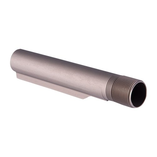 Der Brownells 2-Position Mil-Spec AR-15 Buffer Tube bietet eine periodengerechte anodisierte graue Oberfläche, passt auf Mil-Spec Buttstocks und besteht aus 6160-T6 Aluminium.