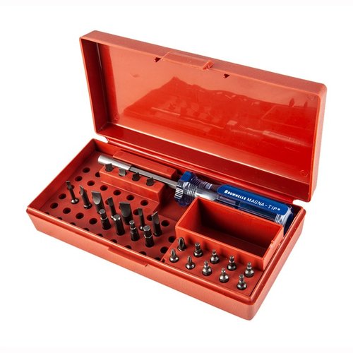 Die Brownells Standard Magna-Tip® Sets bieten eine umfassende Auswahl an Bits für präzise Wartung, mit ergonomischem Griff und langlebiger Bauweise.