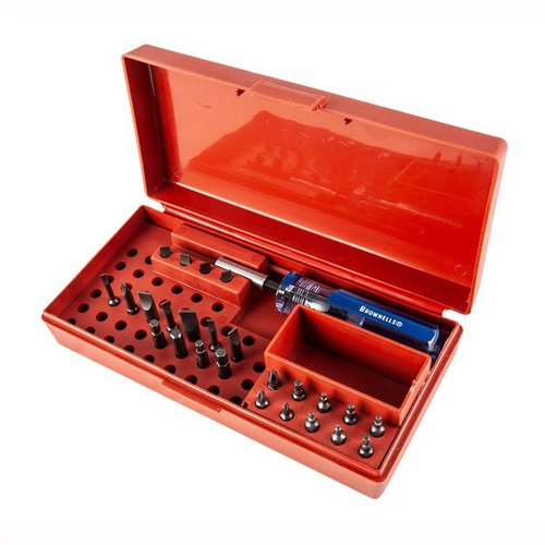 Die Brownells Standard Magna-Tip® Sets bieten eine umfassende Auswahl an Bits, ergonomisches Design und langlebige Konstruktion für präzise Waffenwartung.
