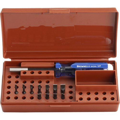 Die Brownells Standard Magna-Tip® Sets bieten eine umfassende Auswahl an Bits, ergonomisches Design und langlebige Konstruktion für präzise Waffenwartung.