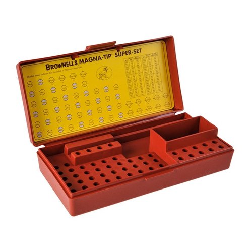 Der Brownells Magna-Tip® Super Set Storage Case bietet robuste, unzerbrechliche Aufbewahrung mit einem praktischen Lift-Out Tray für schnellen Zugriff auf deine Werkzeuge.