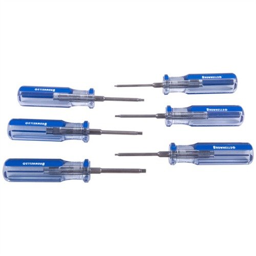 Die Brownells Allen Head Fixed-Blade Screwdrivers bieten präzise Kontrolle, langlebigen gehärteten Stahl und ergonomische Griffe für komfortables Arbeiten.