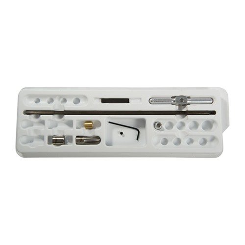 Das 11° .38-.45 INTERMEDIATE CHAMFERING KIT bietet dir einen präzisen Schnitt ohne Vibrationen, um Bullet Splatter zu vermeiden und die Leistung zu optimieren.