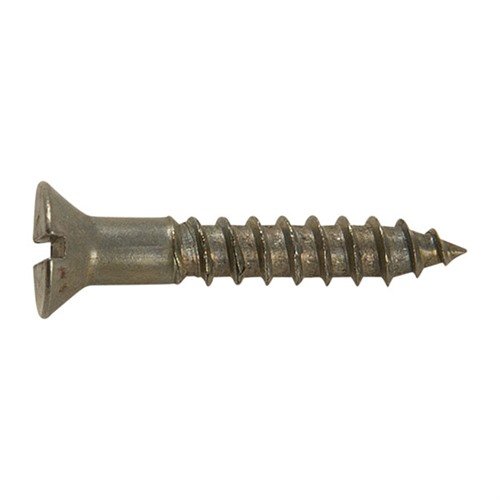 Die UNPLATED STEEL FLAT HEAD WOOD SCREW KIT bietet 12 hochwertige Holzschrauben, die du problemlos bräunen oder bläuen kannst, ohne Plattierungen abtragen zu müssen.