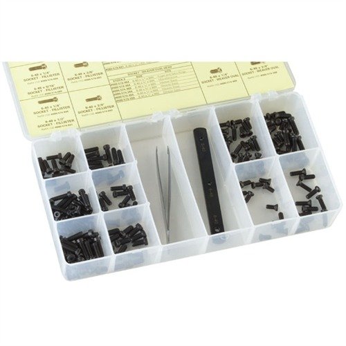 Mit dem Socket Head Screw Kit hast du 168 hochwertige Schrauben für Ringe und Basen, inkl. Jig zum Kürzen – perfekt für individuelle Anpassungen!