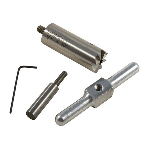 Der 90° Muzzle Facing Cutter aus gehärtetem Stahl ermöglicht dir das exakte Ausrichten und Reparieren von Mündungen, inklusive einem Handgriff und einem Pilot.