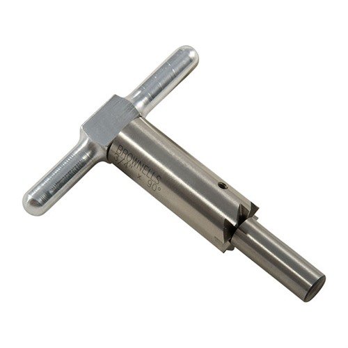 Der 90° Muzzle Facing Cutter aus gehärtetem Stahl sorgt für ein präzises Anpassen und Reparieren von Mündungen und wird mit einem Handgriff und Pilot geliefert.