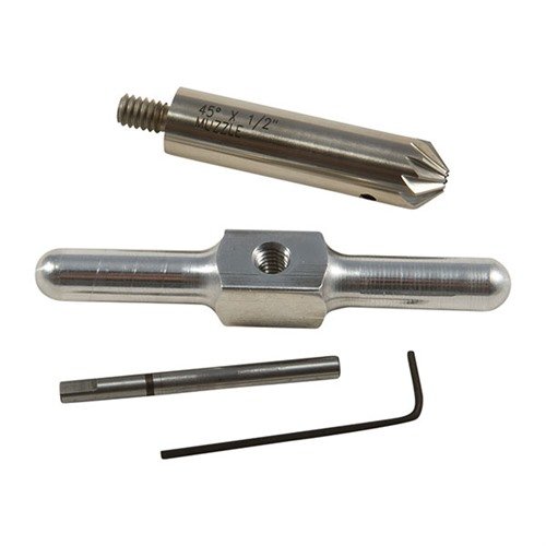 Mit dem 45° Chamfering Cutter kannst du scharfe Kanten an Mündungen und Revolverzylindern brechen, was schnellere Nachladezeiten ermöglicht.