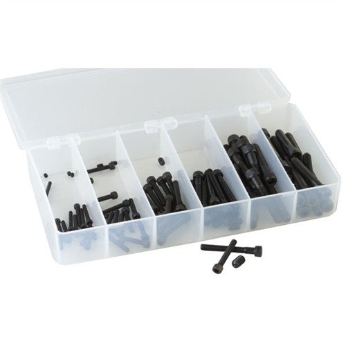 Das SOCKET HEAD CAP & SET SCREW KIT bietet 108 Schrauben in verschiedenen Größen und Längen, ideal für den Bau und die Reparatur von Vorrichtungen und Werkzeugen.