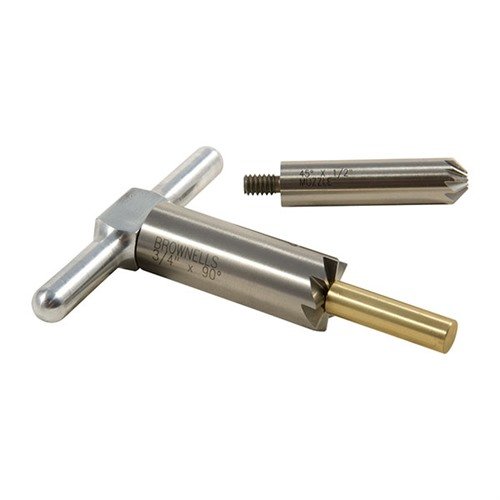Mit dem BRASS ONE CALIBER SET kannst du Mündungen präzise bearbeiten: 90° Cutter zum Ausrichten und 45° Cutter für saubere Abgänge. Ideal für schnelle Nachladevorgänge!