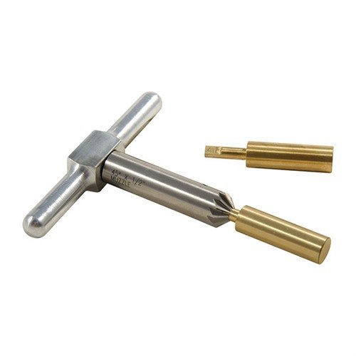 Mit dem BRASS ONE CALIBER SET kannst du Mündungen präzise nachbearbeiten: 90° Cutter zum Ausrichten und 45° Cutter für saubere Abgänge.
