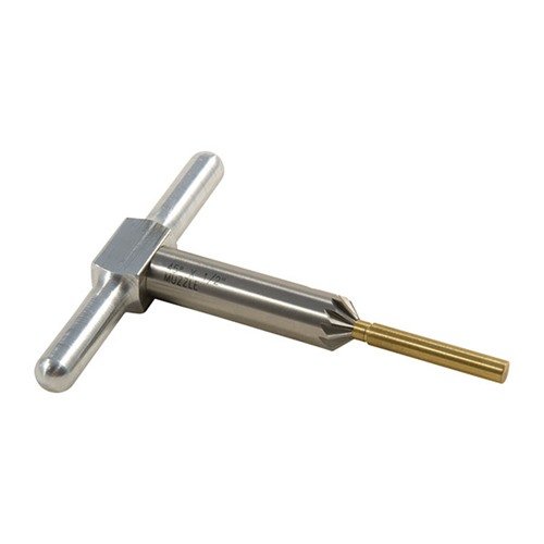 Der 45° Chamfer Cutter bricht scharfe Kanten an Mündungen und Zylindern für schnellere Nachladezeiten und präzisen Bullet-Ausgang. Inklusive Handgriff und Pilot.